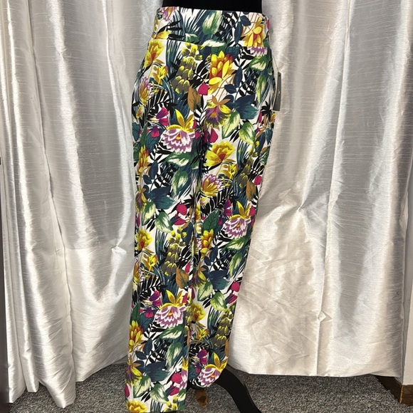 Jules & Leopold Tropical Pull On Slim Leg Ankle Length NWT Women’s L Stretch - Picture 2 of 8